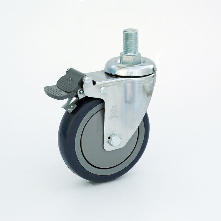 ZOGO 87series Threaded 4" 5" 6" Heavy Duty Brake Caster Wheel
